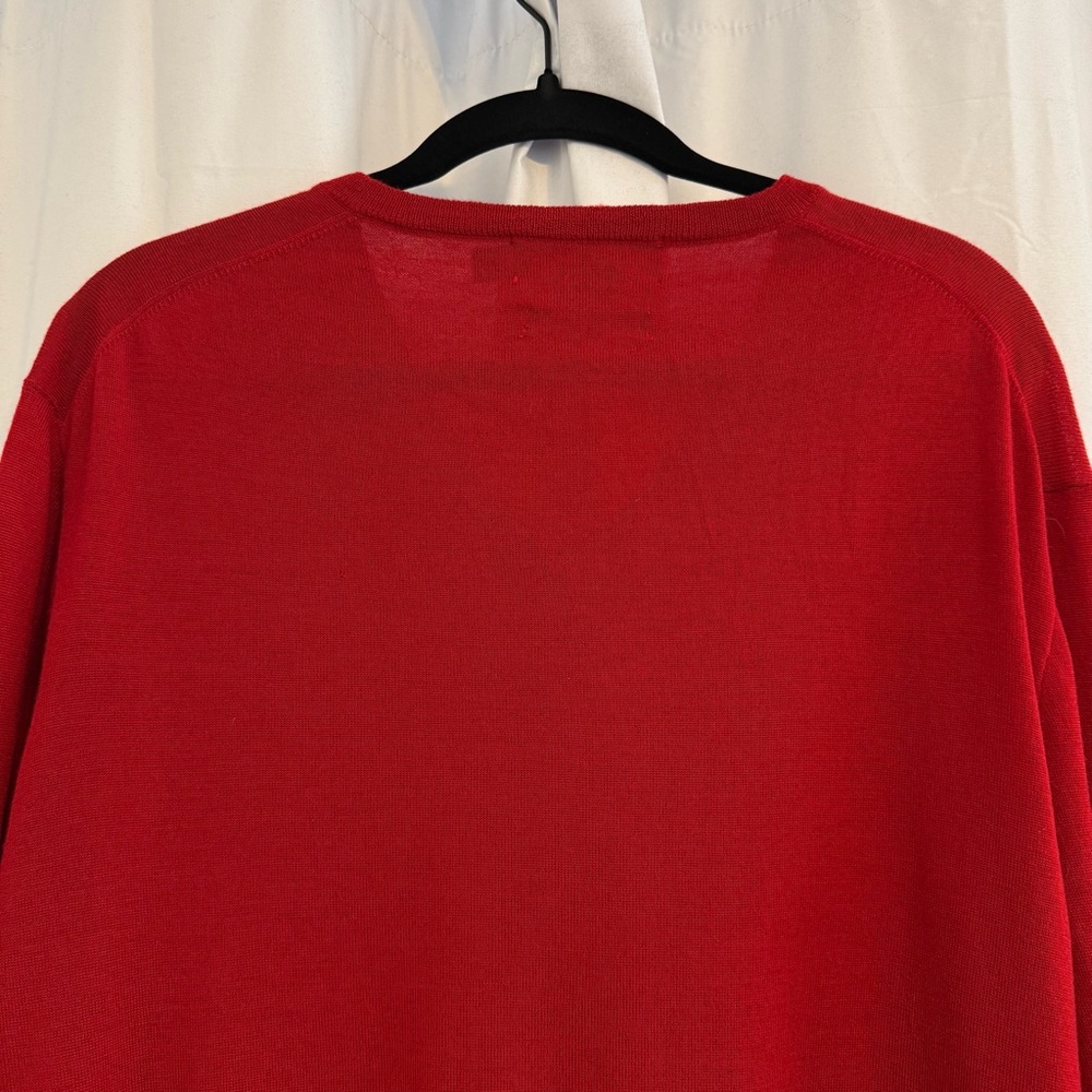Polo Ralph Lauren Merino Wool V-Neck Sweater Red Men’s XXL Slim Fit - Picture 7 of 12